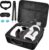Comecase Hard Carrying Case for Meta Quest 3S/3/Quest 2, Black | Hard EVA travel organizer for VR headset and controllers, with lens protector, face cover and thumb grip caps.