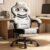 GTPLAYER Gaming Chair for Adults- Ergonomic Big & Tall Gaming Seat with Footrest & Lumbar Support, Fabric Comfortable Computer Office Chair 90-155° Reclining – Heavy Duty Wide Seat, Bright Grey